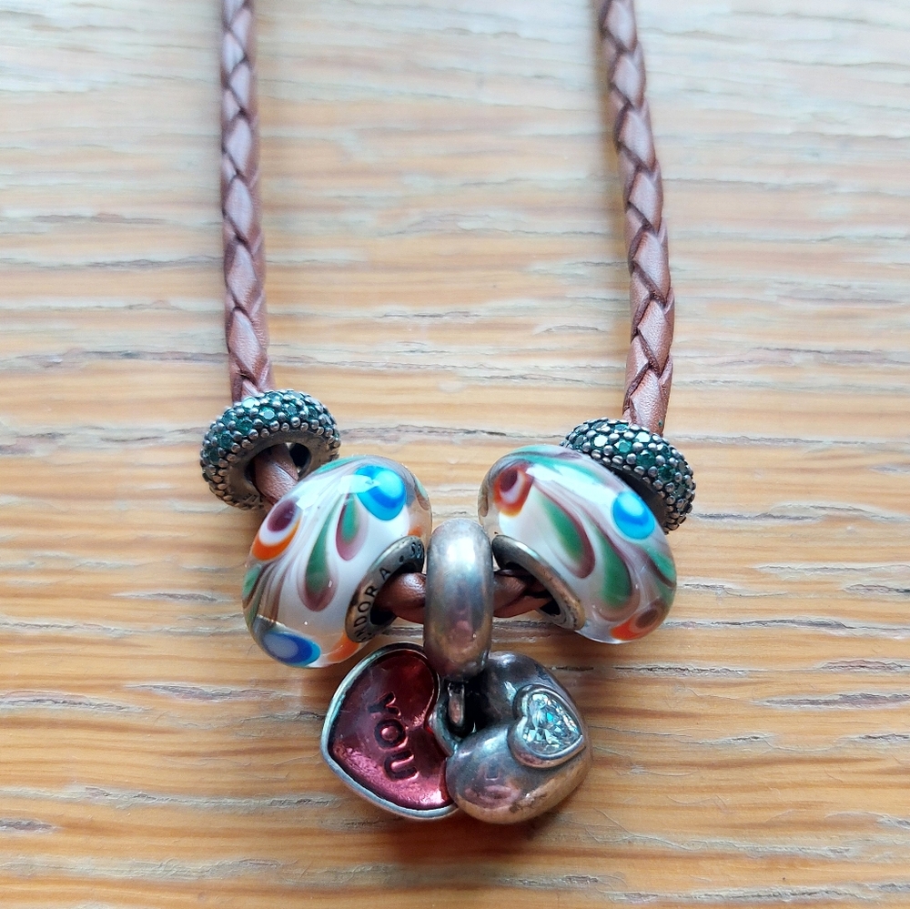 Pandora Brown and Silver Minimalist Necklace